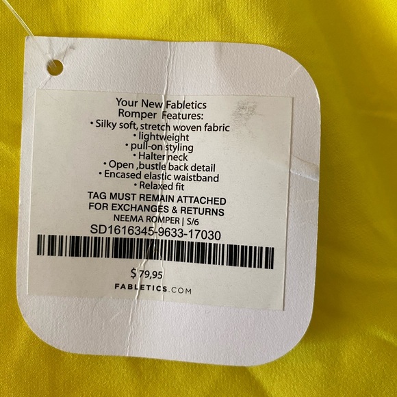 Fabletics Yellow Romper Size S - Picture 5 of 5